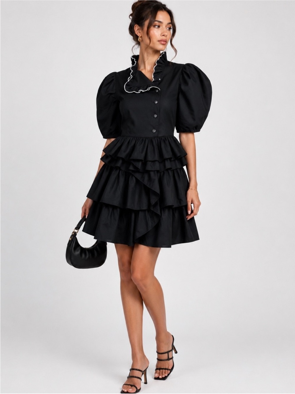 Ulla Johnson black cotton puff dress